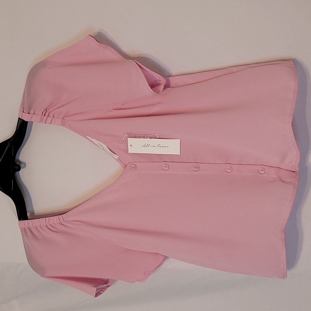 𝅺All in Favor  Button Up Flutter Sleeve  Top - Picture 3 of 5